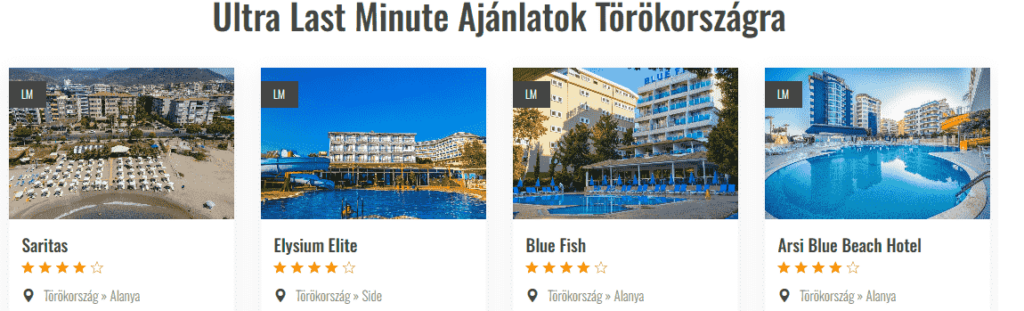 ultra last minute Törökország